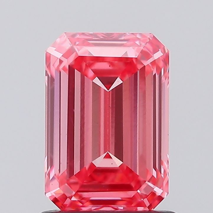 Loose Diamond - EMERALD 1.13ct Fancy Vivid Pink VS1: Loose Diamond - EMERALD 1.13ct Fancy Vivid Pink VS1 Source: This is a real non-mined Diamond that has been grown in a lab Shape: EMERALD Carats: 1.13 Color: Fancy Vivid Pink Certification: IGI Video: