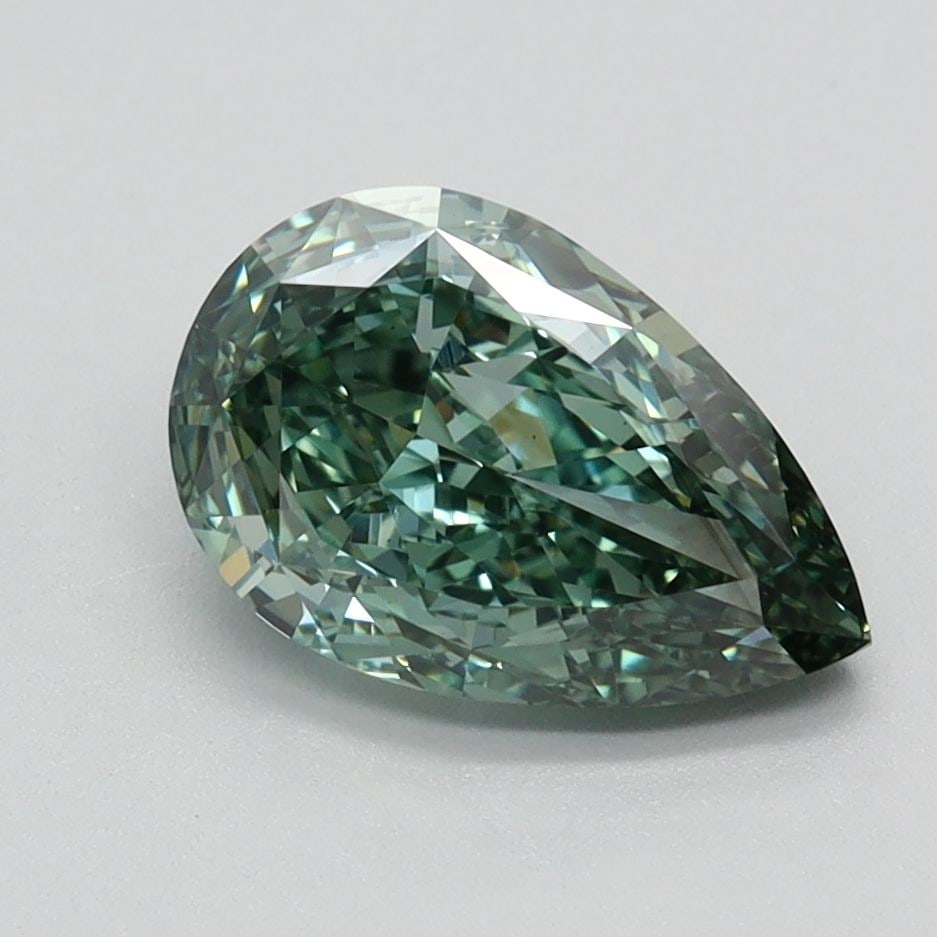 Loose Diamond - PEAR 1.57ct Fancy Vivid Green VS1: Loose Diamond - PEAR 1.57ct Fancy Vivid Green VS1 Source: This is a real non-mined Diamond that has been grown in a lab Shape: PEAR Carats: 1.57 Color: Fancy Vivid Green Certification: IGI Video: