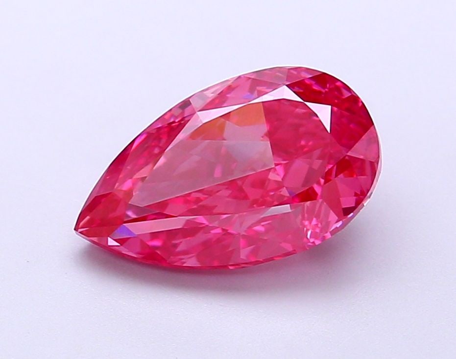 Loose Diamond - PEAR 2.62ct Fancy Vivid Pink VS2: Loose Diamond - PEAR 2.62ct Fancy Vivid Pink VS2 Source: This is a real non-mined Diamond that has been grown in a lab Shape: PEAR Carats: 2.62 Color: Fancy Vivid Pink Certification: IGI Video: