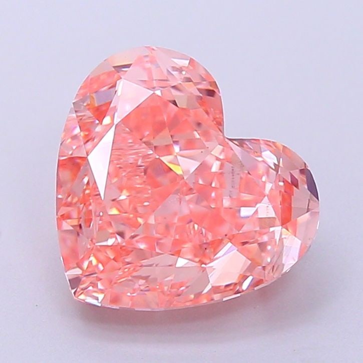 Loose Diamond - HEART 2.53ct Fancy Vivid Pink VS1: Loose Diamond - HEART 2.53ct Fancy Vivid Pink VS1 Source: This is a real non-mined Diamond that has been grown in a lab Shape: HEART Carats: 2.53 Color: Fancy Vivid Pink Certification: IGI Video:
