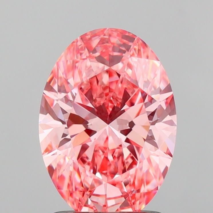 Loose Diamond - OVAL 1.53ct Fancy Vivid Pink VS1: Loose Diamond - OVAL 1.53ct Fancy Vivid Pink VS1 Source: This is a real non-mined Diamond that has been grown in a lab Shape: OVAL Carats: 1.53 Color: Fancy Vivid Pink Certification: IGI Video: