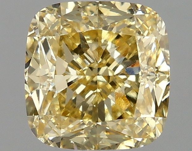 Loose Diamond - CUSHION MODIFIED 1.97ct Fancy Intense Yellow VS1: Loose Diamond - CUSHION MODIFIED 1.97ct Fancy Intense Yellow VS1 Source: This is a real non-mined Diamond that has been grown in a lab Shape: CUSHION MODIFIED Carats: 1.97 Color: Fancy Intense Yellow