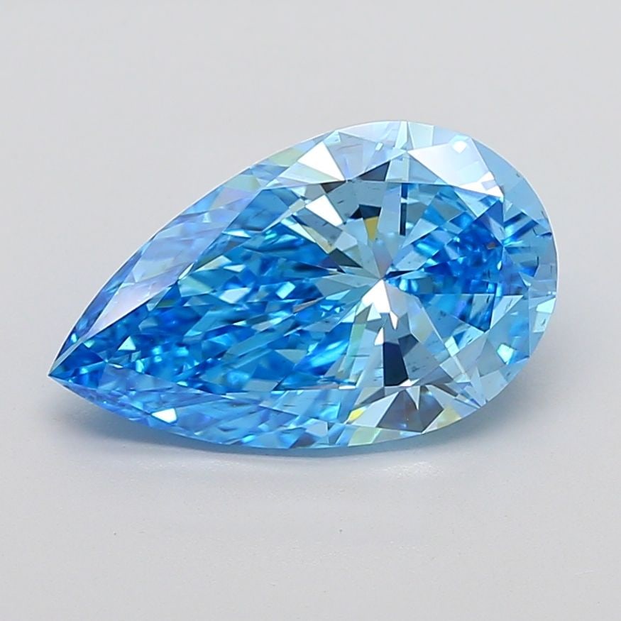 Loose Diamond - PEAR 6.02ct Fancy Vivid Blue SI1: Loose Diamond - PEAR 6.02ct Fancy Vivid Blue SI1 Source: This is a real non-mined Diamond that has been grown in a lab Shape: PEAR Carats: 6.02 Color: Fancy Vivid Blue Certification: IGI Video: