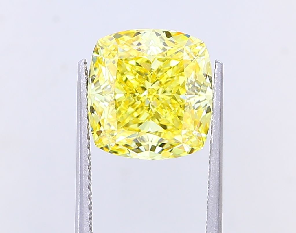 Loose Diamond - CUSHION MODIFIED 6.03ct Fancy Vivid Yellow VS1: Loose Diamond - CUSHION MODIFIED 6.03ct Fancy Vivid Yellow VS1 Source: This is a real non-mined Diamond that has been grown in a lab Shape: CUSHION MODIFIED Carats: 6.03 Color: Fancy Vivid Yellow Cert