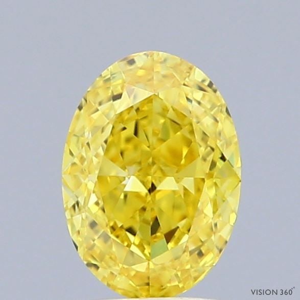 Loose Diamond - OVAL 1.05ct Fancy Vivid Yellow VS1: Loose Diamond - OVAL 1.05ct Fancy Vivid Yellow VS1 Source: This is a real non-mined Diamond that has been grown in a lab Shape: OVAL Carats: 1.05 Color: Fancy Vivid Yellow Certification: IGI Video: