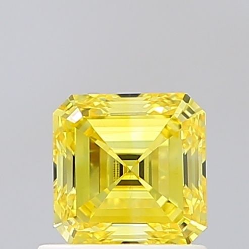 Loose Diamond - SQUARE EMERALD 1.0ct Fancy Vivid Yellow VS1: Loose Diamond - SQUARE EMERALD 1.0ct Fancy Vivid Yellow VS1 Source: This is a real non-mined Diamond that has been grown in a lab Shape: SQUARE EMERALD Carats: 1.0 Color: Fancy Vivid Yellow Certificat