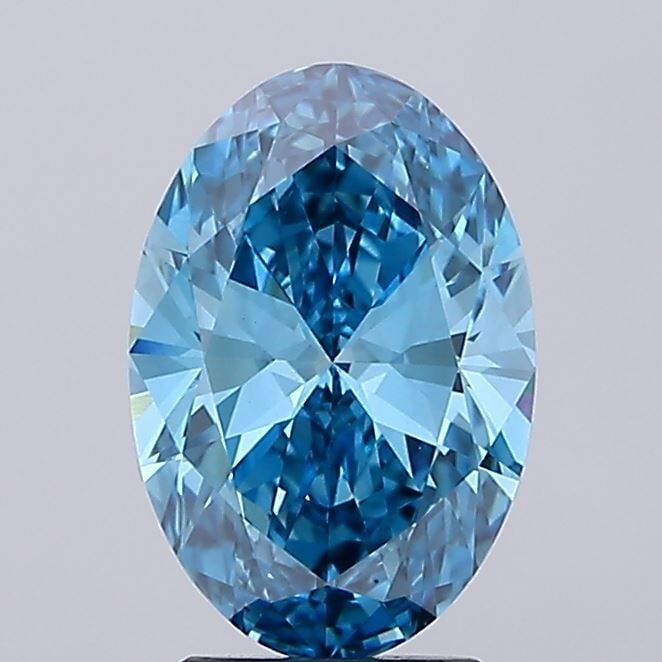 Loose Diamond - OVAL 2.62ct Fancy Vivid Blue VS1: Loose Diamond - OVAL 2.62ct Fancy Vivid Blue VS1 Source: This is a real non-mined Diamond that has been grown in a lab Shape: OVAL Carats: 2.62 Color: Fancy Vivid Blue Certification: IGI Video:
