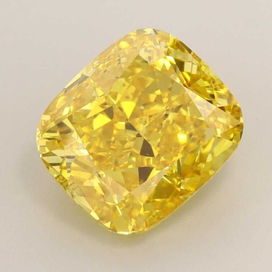 Loose Diamond - CUSHION BRILLIANT 3.36ct Fancy Vivid Yellow VS2: Loose Diamond - CUSHION BRILLIANT 3.36ct Fancy Vivid Yellow VS2 Source: This is a real non-mined Diamond that has been grown in a lab Shape: CUSHION BRILLIANT Carats: 3.36 Color: Fancy Vivid Yellow Ce