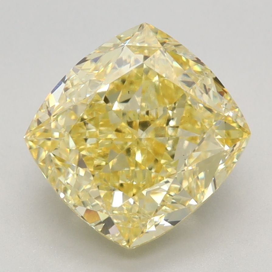 Loose Diamond - CUSHION MODIFIED 3.32ct Fancy Intense Yellow VS1: Loose Diamond - CUSHION MODIFIED 3.32ct Fancy Intense Yellow VS1 Source: This is a real non-mined Diamond that has been grown in a lab Shape: CUSHION MODIFIED Carats: 3.32 Color: Fancy Intense Yellow