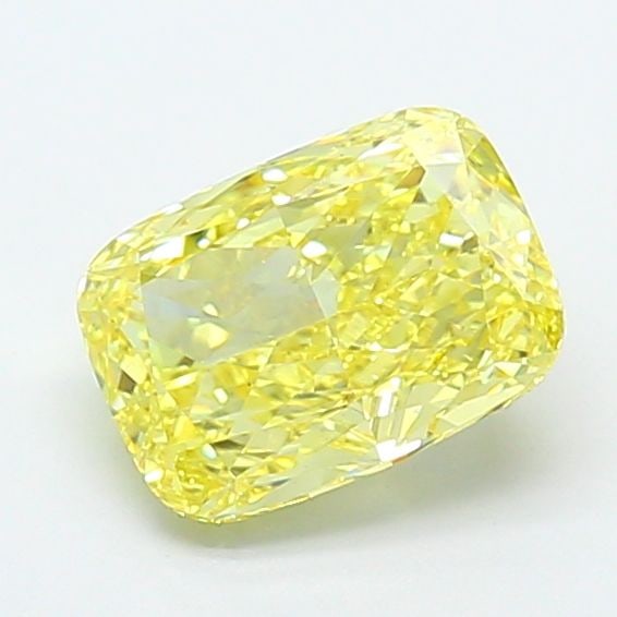 Loose Diamond - CUSHION MODIFIED 2.25ct Fancy Vivid Yellow VS1: Loose Diamond - CUSHION MODIFIED 2.25ct Fancy Vivid Yellow VS1 Source: This is a real non-mined Diamond that has been grown in a lab Shape: CUSHION MODIFIED Carats: 2.25 Color: Fancy Vivid Yellow Cert