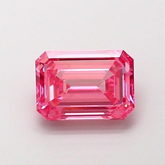 Loose Diamond - EMERALD 1.05ct Fancy Vivid Pink VS1: Loose Diamond - EMERALD 1.05ct Fancy Vivid Pink VS1 Source: This is a real non-mined Diamond that has been grown in a lab Shape: EMERALD Carats: 1.05 Color: Fancy Vivid Pink Certification: IGI Video: