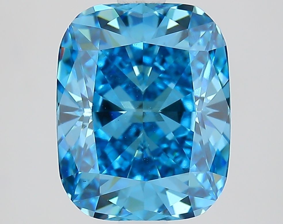 Loose Diamond - CUSHION MODIFIED 2.92ct Fancy Vivid Blue VS1: Loose Diamond - CUSHION MODIFIED 2.92ct Fancy Vivid Blue VS1 Source: This is a real non-mined Diamond that has been grown in a lab Shape: CUSHION MODIFIED Carats: 2.92 Color: Fancy Vivid Blue Certific