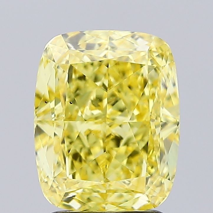 Loose Diamond - CUSHION MODIFIED 2.75ct Fancy Vivid Yellow VS2: Loose Diamond - CUSHION MODIFIED 2.75ct Fancy Vivid Yellow VS2 Source: This is a real non-mined Diamond that has been grown in a lab Shape: CUSHION MODIFIED Carats: 2.75 Color: Fancy Vivid Yellow Cert