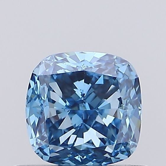 Loose Diamond - CUSHION BRILLIANT 0.58ct Fancy Vivid Blue VVS2: Loose Diamond - CUSHION BRILLIANT 0.58ct Fancy Vivid Blue VVS2 Source: This is a real non-mined Diamond that has been grown in a lab Shape: CUSHION BRILLIANT Carats: 0.58 Color: Fancy Vivid Blue Certi