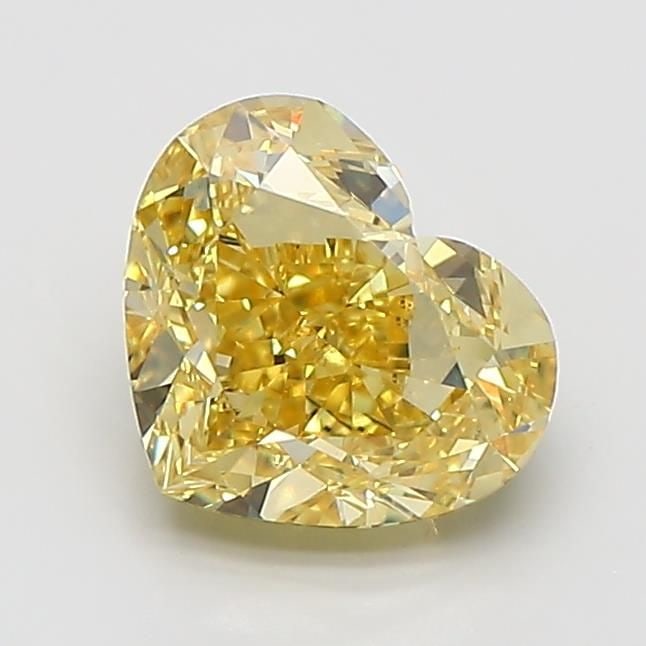 Loose Diamond - HEART 1.57ct Fancy Intense Yellow VS1: Loose Diamond - HEART 1.57ct Fancy Intense Yellow VS1 Source: This is a real non-mined Diamond that has been grown in a lab Shape: HEART Carats: 1.57 Color: Fancy Intense Yellow Certification: IGI Vid