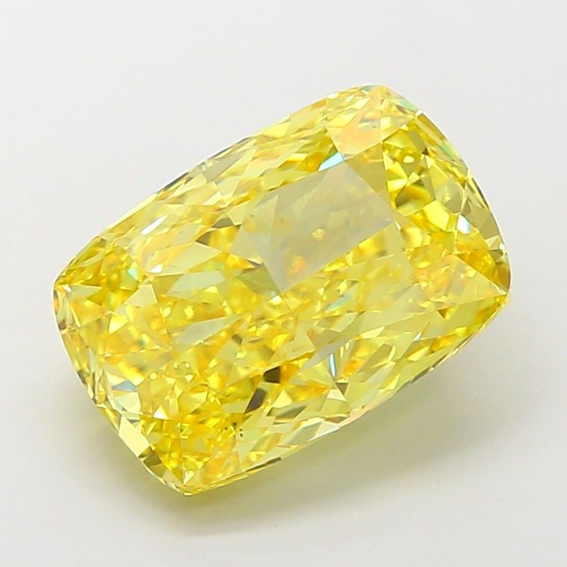 Loose Diamond - CUSHION MODIFIED 6.07ct Fancy Vivid Yellow VS1: Loose Diamond - CUSHION MODIFIED 6.07ct Fancy Vivid Yellow VS1 Source: This is a real non-mined Diamond that has been grown in a lab Shape: CUSHION MODIFIED Carats: 6.07 Color: Fancy Vivid Yellow Cert