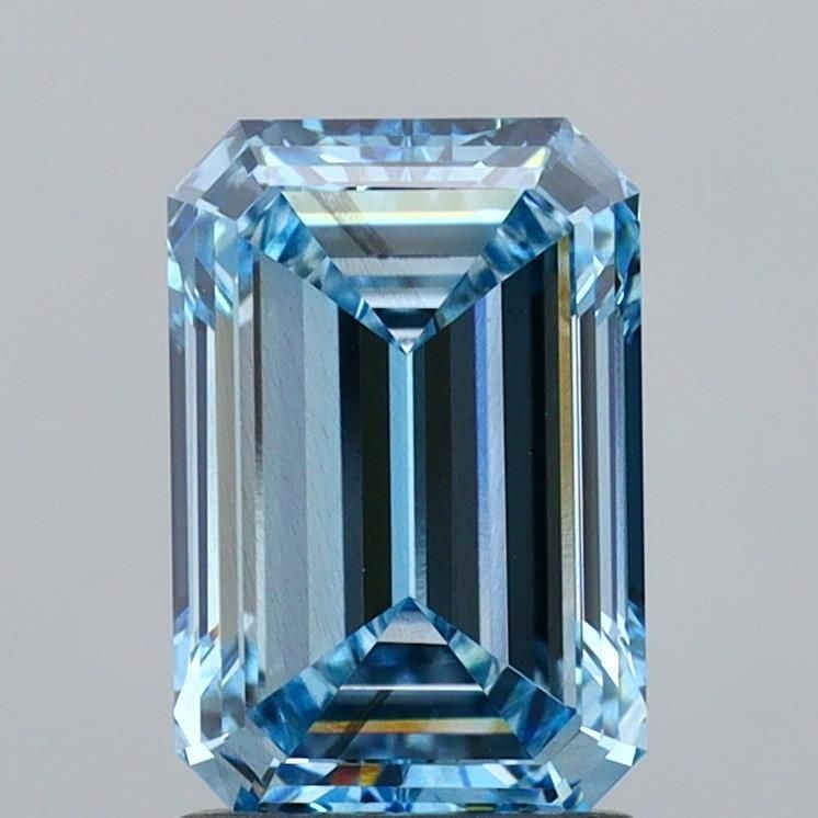 Loose Diamond - EMERALD 2.02ct Fancy Intense Blue VS2: Loose Diamond - EMERALD 2.02ct Fancy Intense Blue VS2 Source: This is a real non-mined Diamond that has been grown in a lab Shape: EMERALD Carats: 2.02 Color: Fancy Intense Blue Certification: IGI Vid
