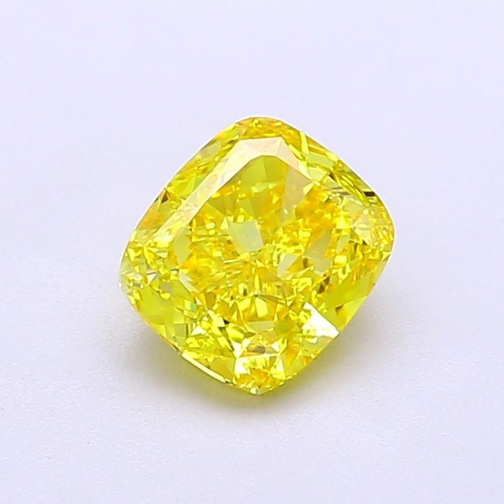 Loose Diamond - CUSHION MODIFIED 1.11ct Fancy Vivid Yellow VVS2: Loose Diamond - CUSHION MODIFIED 1.11ct Fancy Vivid Yellow VVS2 Source: This is a real non-mined Diamond that has been grown in a lab Shape: CUSHION MODIFIED Carats: 1.11 Color: Fancy Vivid Yellow Cer