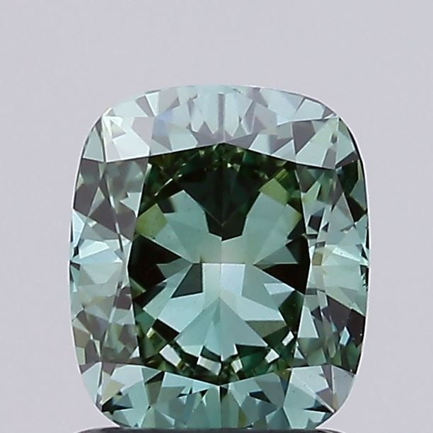 Loose Diamond - CUSHION MODIFIED 1.12ct Fancy Vivid Green VS1: Loose Diamond - CUSHION MODIFIED 1.12ct Fancy Vivid Green VS1 Source: This is a real non-mined Diamond that has been grown in a lab Shape: CUSHION MODIFIED Carats: 1.12 Color: Fancy Vivid Green Certif