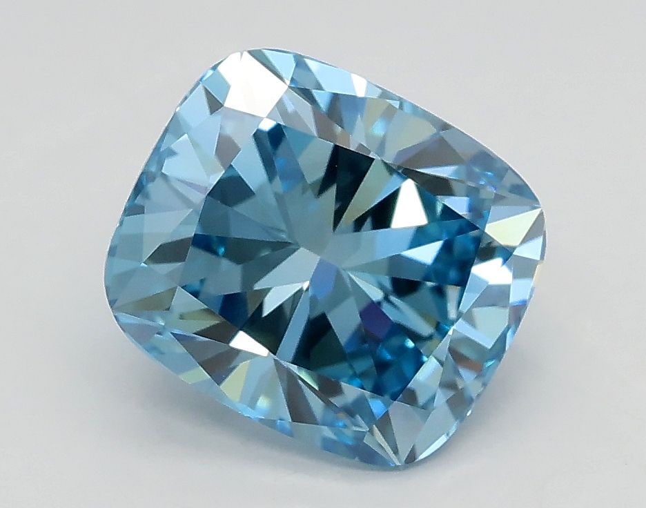 Loose Diamond - CUSHION BRILLIANT 2.05ct Fancy Vivid Blue VS1: Loose Diamond - CUSHION BRILLIANT 2.05ct Fancy Vivid Blue VS1 Source: This is a real non-mined Diamond that has been grown in a lab Shape: CUSHION BRILLIANT Carats: 2.05 Color: Fancy Vivid Blue Certif