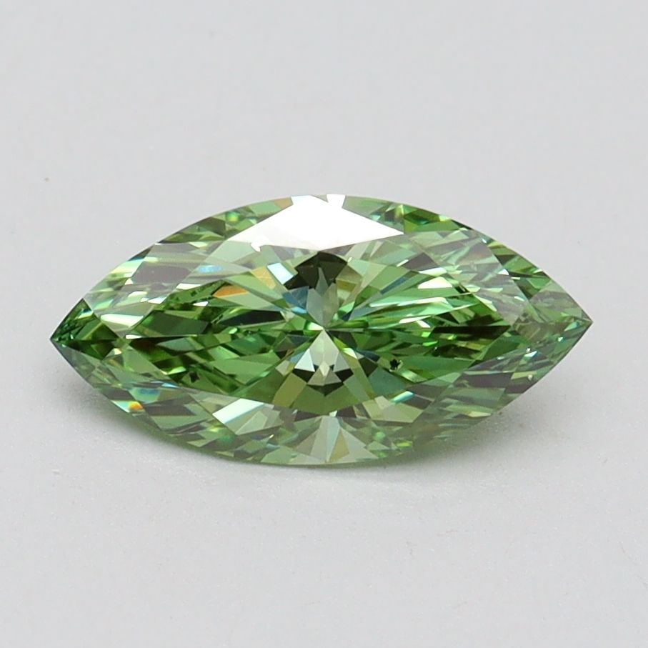 Loose Diamond - MARQUISE 0.9ct Fancy Vivid Green VS2: Loose Diamond - MARQUISE 0.9ct Fancy Vivid Green VS2 Source: This is a real non-mined Diamond that has been grown in a lab Shape: MARQUISE Carats: 0.9 Color: Fancy Vivid Green Certification: IGI Video