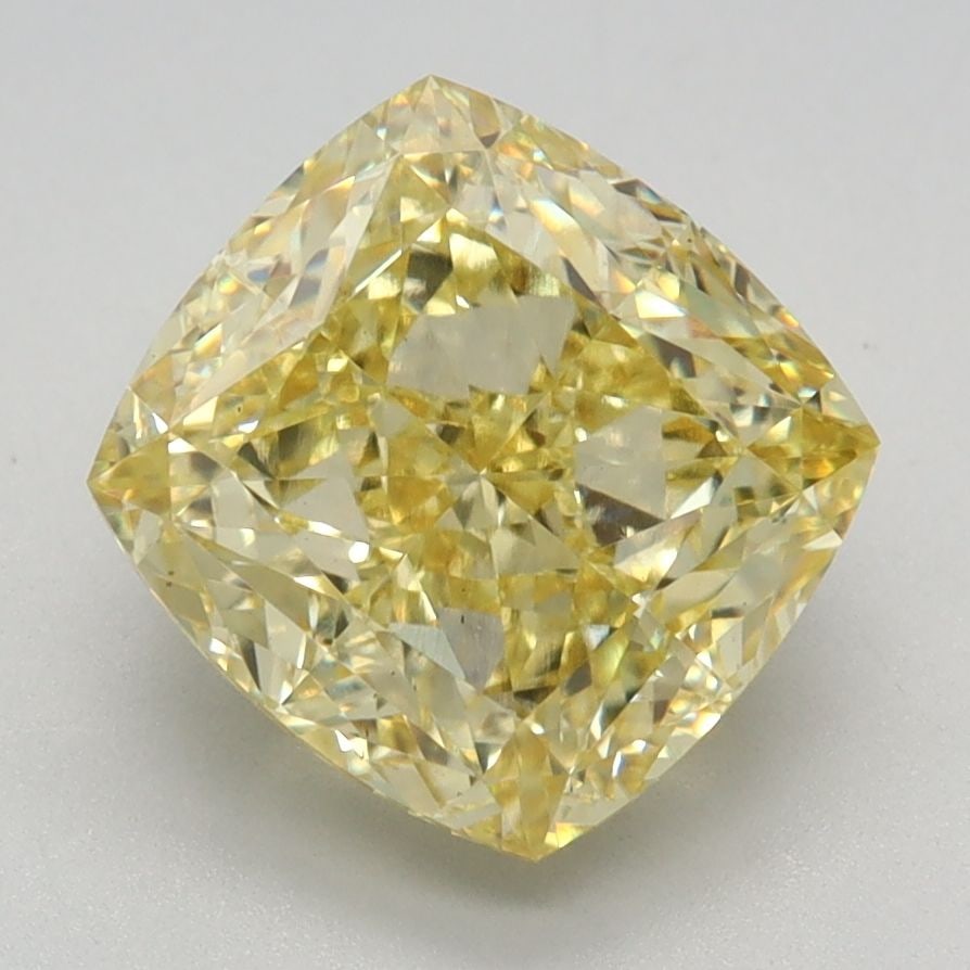 Loose Diamond - CUSHION MODIFIED 3.07ct Fancy Vivid Yellow VS1: Loose Diamond - CUSHION MODIFIED 3.07ct Fancy Vivid Yellow VS1 Source: This is a real non-mined Diamond that has been grown in a lab Shape: CUSHION MODIFIED Carats: 3.07 Color: Fancy Vivid Yellow Cert