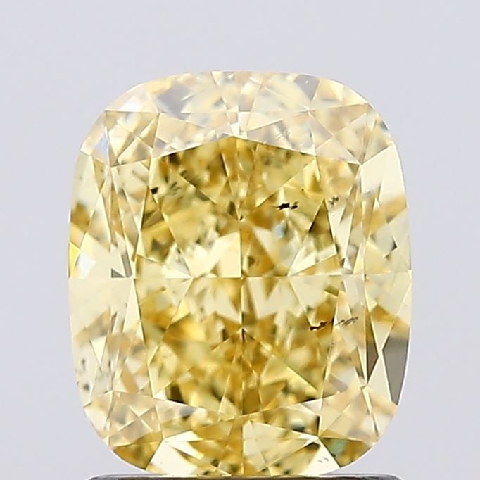 Loose Diamond - CUSHION MODIFIED 1.61ct Fancy Vivid Yellow VS2: Loose Diamond - CUSHION MODIFIED 1.61ct Fancy Vivid Yellow VS2 Source: This is a real non-mined Diamond that has been grown in a lab Shape: CUSHION MODIFIED Carats: 1.61 Color: Fancy Vivid Yellow Cert