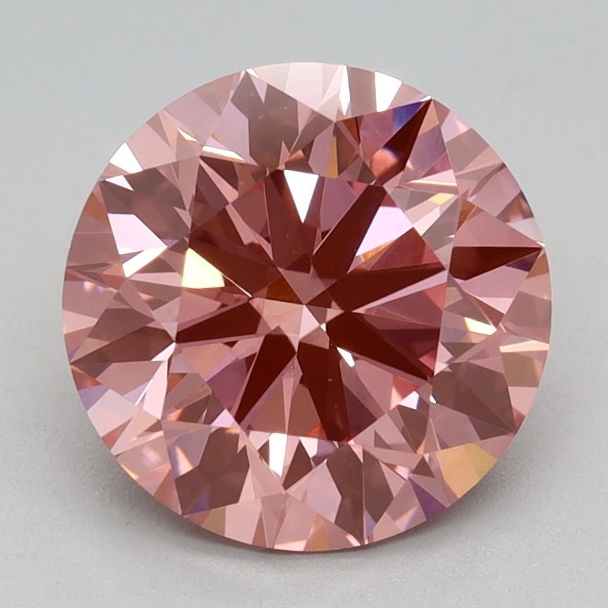 Ideal Loose Diamond - ROUND 2.06ct Fancy Vivid Pink VVS2: Ideal Loose Diamond - ROUND 2.06ct Fancy Vivid Pink VVS2 Source: This is a real non-mined Diamond that has been grown in a lab Shape: ROUND Carats: 2.06 Color: Fancy Vivid Pink Certification: IGI Vide