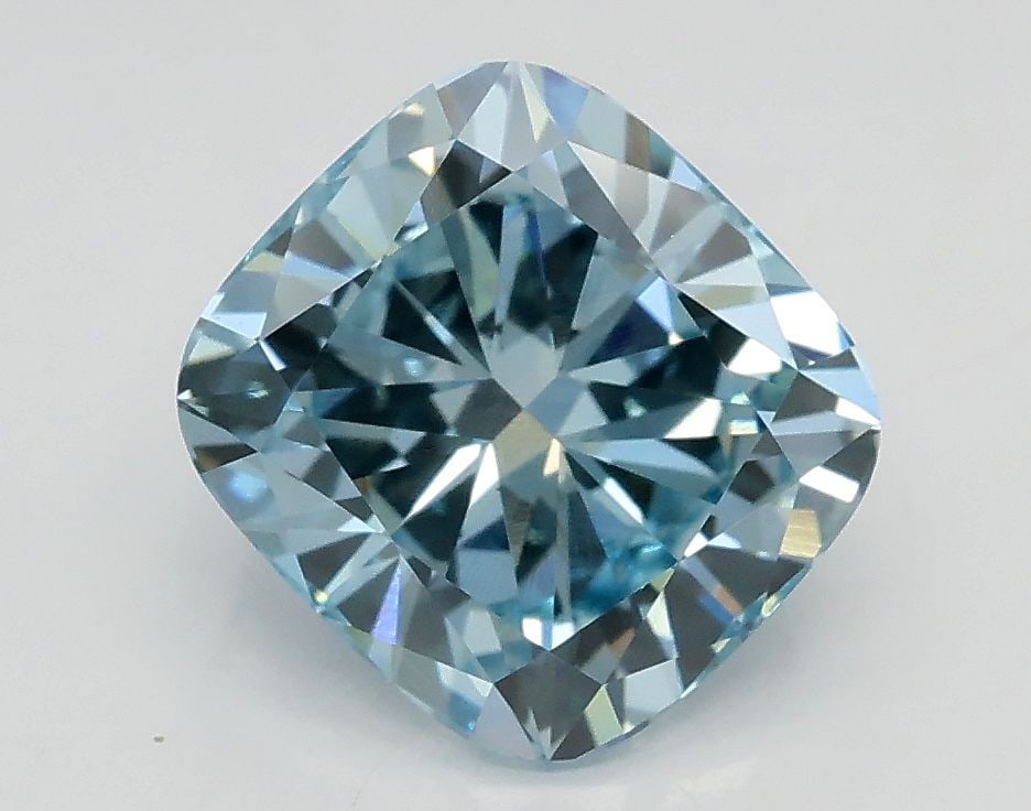 Loose Diamond - CUSHION BRILLIANT 2.01ct Fancy Intense Blue VS1: Loose Diamond - CUSHION BRILLIANT 2.01ct Fancy Intense Blue VS1 Source: This is a real non-mined Diamond that has been grown in a lab Shape: CUSHION BRILLIANT Carats: 2.01 Color: Fancy Intense Blue Ce
