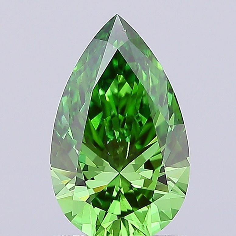 Loose Diamond - PEAR 1.15ct Fancy Vivid Green VS1: Loose Diamond - PEAR 1.15ct Fancy Vivid Green VS1 Source: This is a real non-mined Diamond that has been grown in a lab Shape: PEAR Carats: 1.15 Color: Fancy Vivid Green Certification: NONE Video: