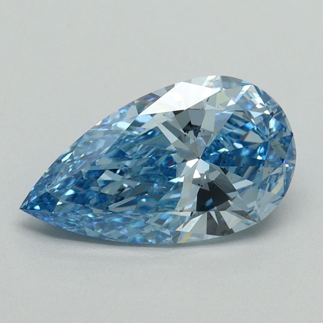 Loose Diamond - PEAR 2.01ct Fancy Vivid Blue VS2: Loose Diamond - PEAR 2.01ct Fancy Vivid Blue VS2 Source: This is a real non-mined Diamond that has been grown in a lab Shape: PEAR Carats: 2.01 Color: Fancy Vivid Blue Certification: IGI Video:
