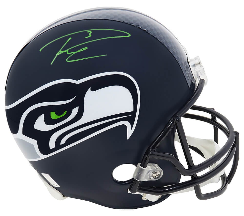 Russell Wilson Signed Seahawks Full Size Helmet with COA: Russell Wilson Signed Seahawks Full Size Helmet with COA Celebrate the legacy of Russell Wilson with this signed Seattle Seahawks Riddell full size replica helmet. This original piece features an auth