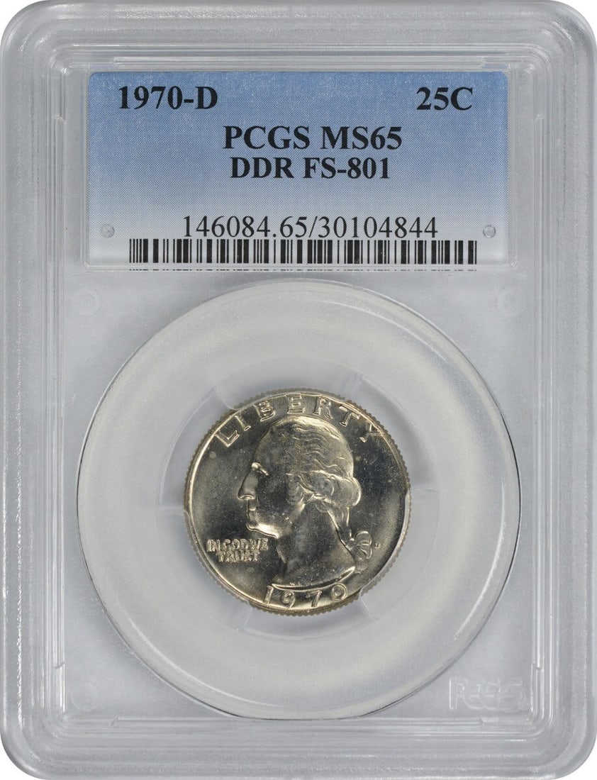 1970-D Washington Quarter DDR FS-801 MS65 PCGS Uncirculated Coin (1 of 2)