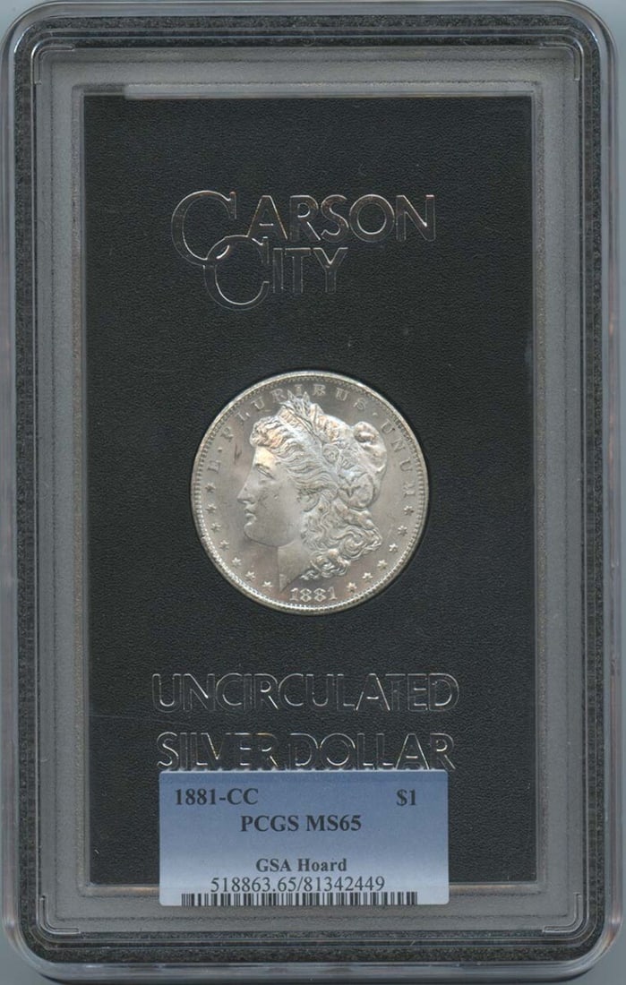 1881-CC Morgan Dollar GSA Hoard PCGS MS65 Uncirculated (1 of 2)