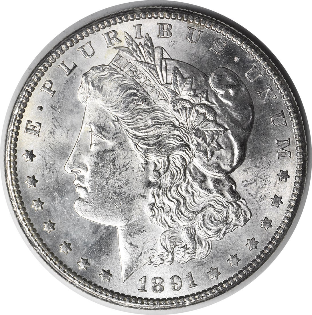Uncirculated 1891 San Francisco Morgan Silver Dollar BU Grade Uncertified: Uncirculated 1891 San Francisco Morgan Silver Dollar BU Grade Uncertified This 1891-S Morgan Silver Dollar is an uncirculated, pre-owned coin from the United States. Featuring the 'S' mint mark, it is