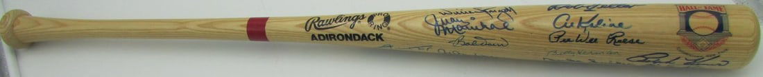 Signed Hall of Fame Baseball Bat by 36 Legends with PSA Authentication (1 of 12)