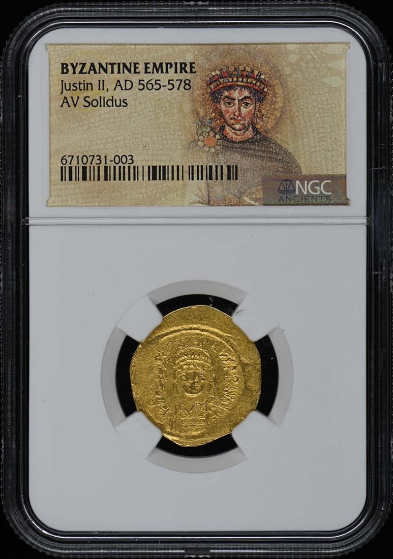 Byzantine Empire AV Solidus Justin II AD 565-578 NGC Certified Coin (1 of 4)