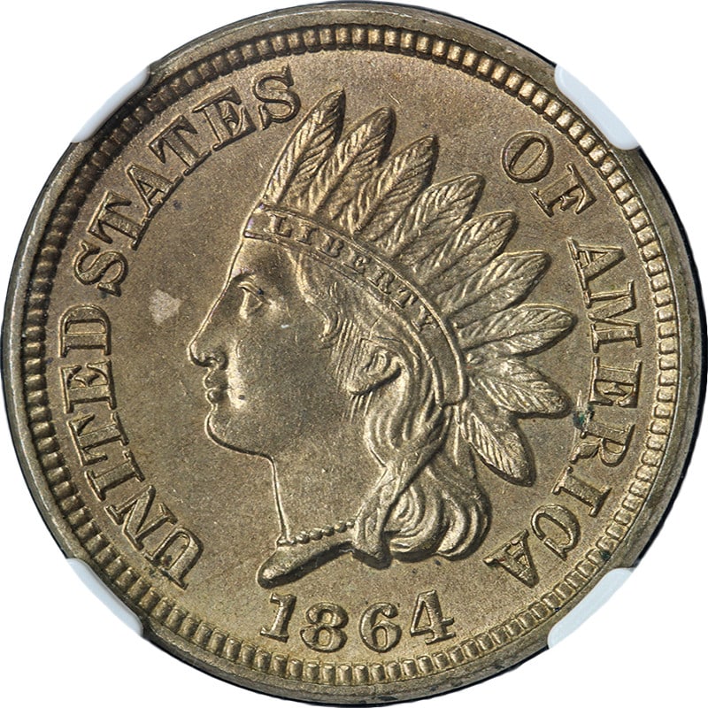 NGC MS65 FS-104 1864 Indian Cent Copper-Nickel Polished Die Superb Luster: NGC MS65 FS-104 1864 Indian Cent Copper-Nickel Polished Die Superb Luster This 1864 Copper-Nickel Indian Cent features the Polished Die FS-104 variety and has been certified by NGC with a grade of MS6