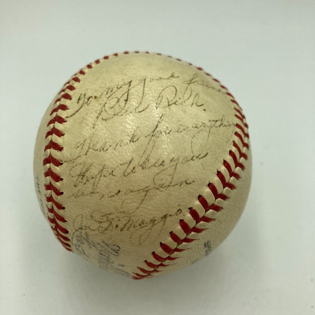 Joe DiMaggio Signed 1944 WWII Official National League Baseball JSA COA: Joe DiMaggio Signed 1944 WWII Official National League Baseball JSA COA This is a remarkable 1944 World War II-era official National League baseball signed by the legendary Joe DiMaggio. The baseball