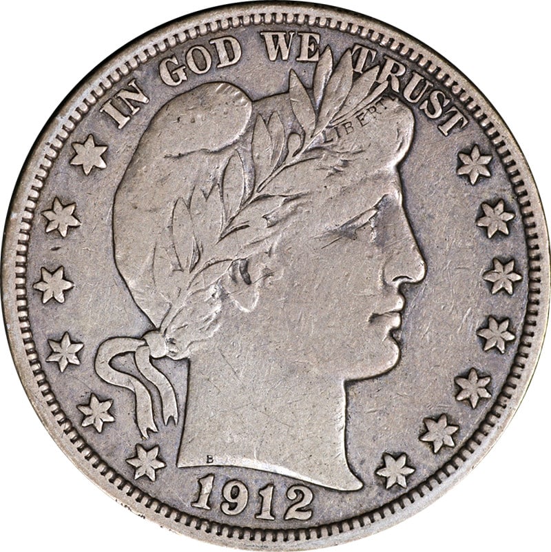 1912-S Barber Half Dollar Silver Choice VF/XF Uncertified Nice Strike: 1912-S Barber Half Dollar Silver Choice VF/XF Uncertified Nice Strike This 1912-S Barber Half Dollar showcases superb eye appeal and a nice strike, making it a great addition for collectors. It is cer