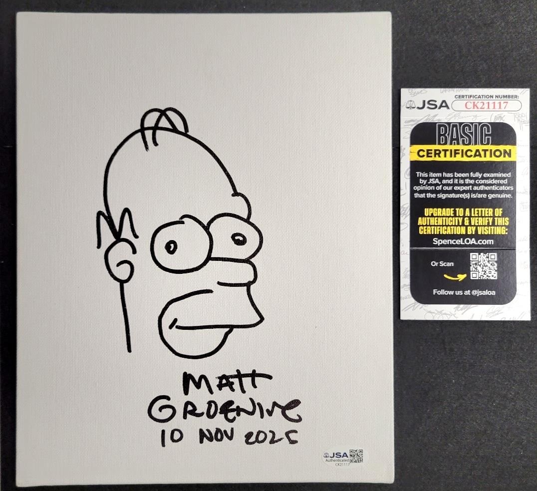 Matt Groening Signed 8x10 Homer Simpson Sketch JSA Authenticated (1 of 4)