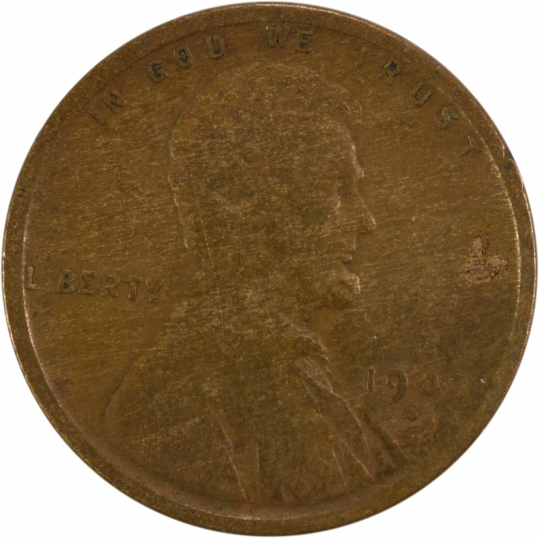 1909-S Lincoln Wheat Cent F Uncertified Copper Coin (1 of 2)