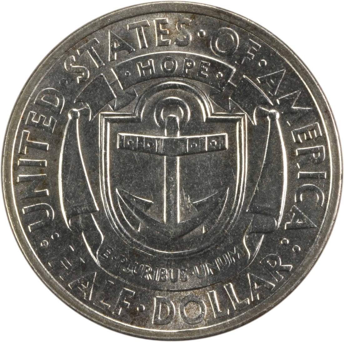 1936-S Rhode Island Commemorative Silver Half Dollar Choice BU Uncertified (1 of 2)