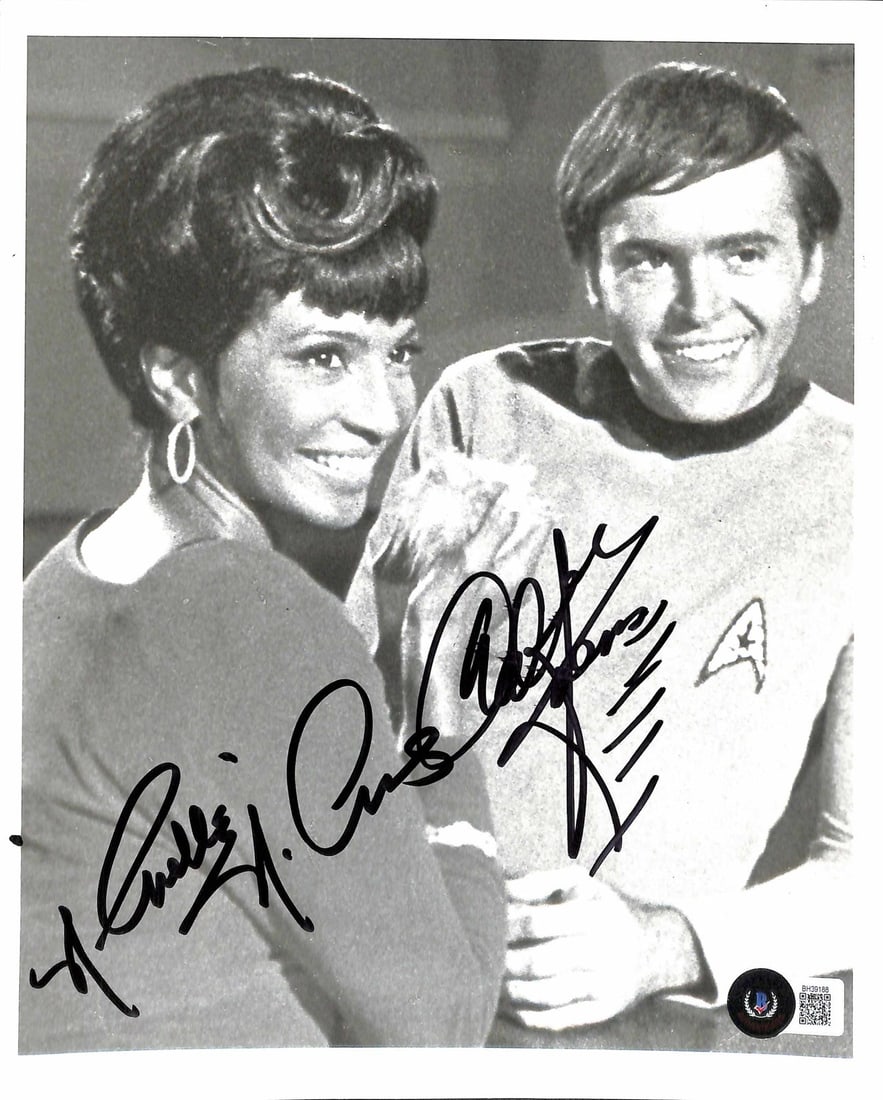 Star Trek TOS 8x10 Photo Signed by Nichelle Nichols Walter Koenig Beckett Certified: Star Trek TOS 8x10 Photo Signed by Nichelle Nichols Walter Koenig Beckett Certified This stunning 8x10 black-and-white photograph features the signatures of Nichelle Nichols and Walter Koenig, authent