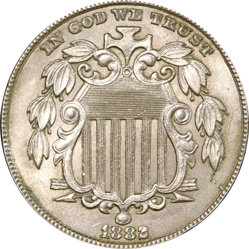 1882 Nickel Five Cent Shield Design Circulated Coin (1 of 2)