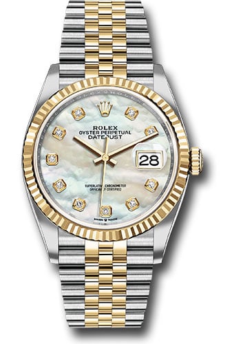 Rolex Datejust Ref 126233 Jubilee Bracelet White Mother of Pearl Diamond Dial (1 of 6)