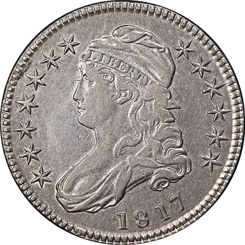 1817 Bust Half Dollar XF/AU Silver Coin with Eye Appeal (1 of 2)