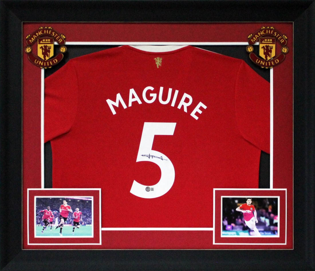 Harry Maguire Signed Framed Adidas Jersey Manchester United COA Beckett (1 of 1)