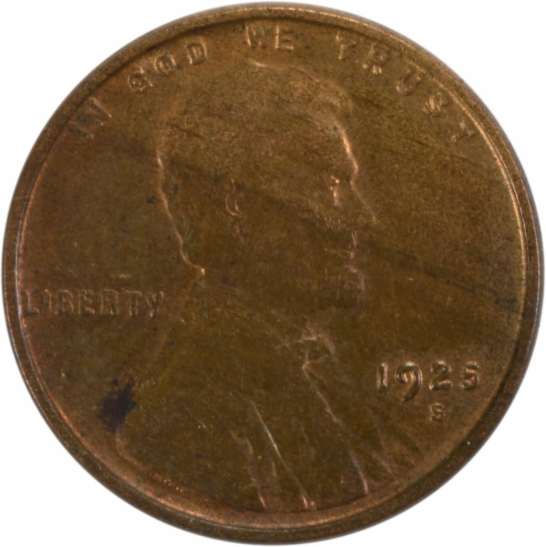 1925-S Lincoln Wheat Cent Choice BU Uncertified Copper Coin (1 of 2)