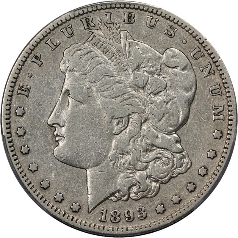 1893-S Morgan Silver Dollar PCGS VF Details Key Date Silver Coin: 1893-S Morgan Silver Dollar PCGS VF Details Key Date Silver Coin This 1893-S Morgan Silver Dollar is a key date coin that showcases excellent eye appeal and a strong strike. It is graded as VF Details